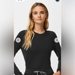 Figs Black Super Soft Long Sleeve Underscrub Tee Womens Medium Shirt Super Soft